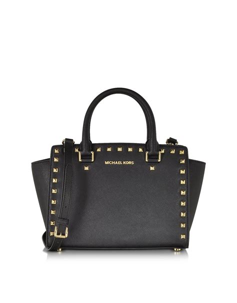 michael michael kors medium selma saffiano satchel|michael kors selma medium black.